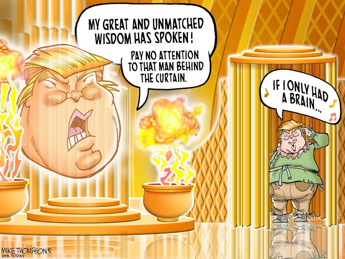 usatodayopinion's tweet image. #Cartoonist #MikeThompson takes a look at the Trump behind the curtain. Find more #editorialcartoons usatoday.com/story/opinion/…