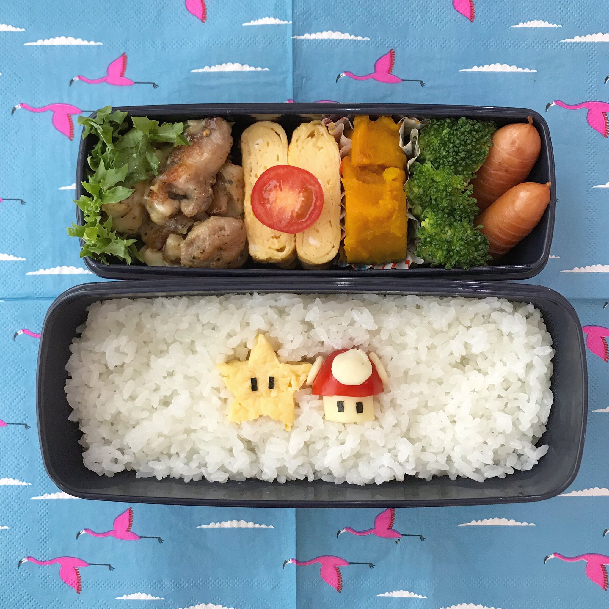 Emi Yuka 今日の長男氏弁当 だんだんネタが お弁当 マリオ スーパーキノコ スター キャラ弁 T Co Uvifdlkljx Twitter