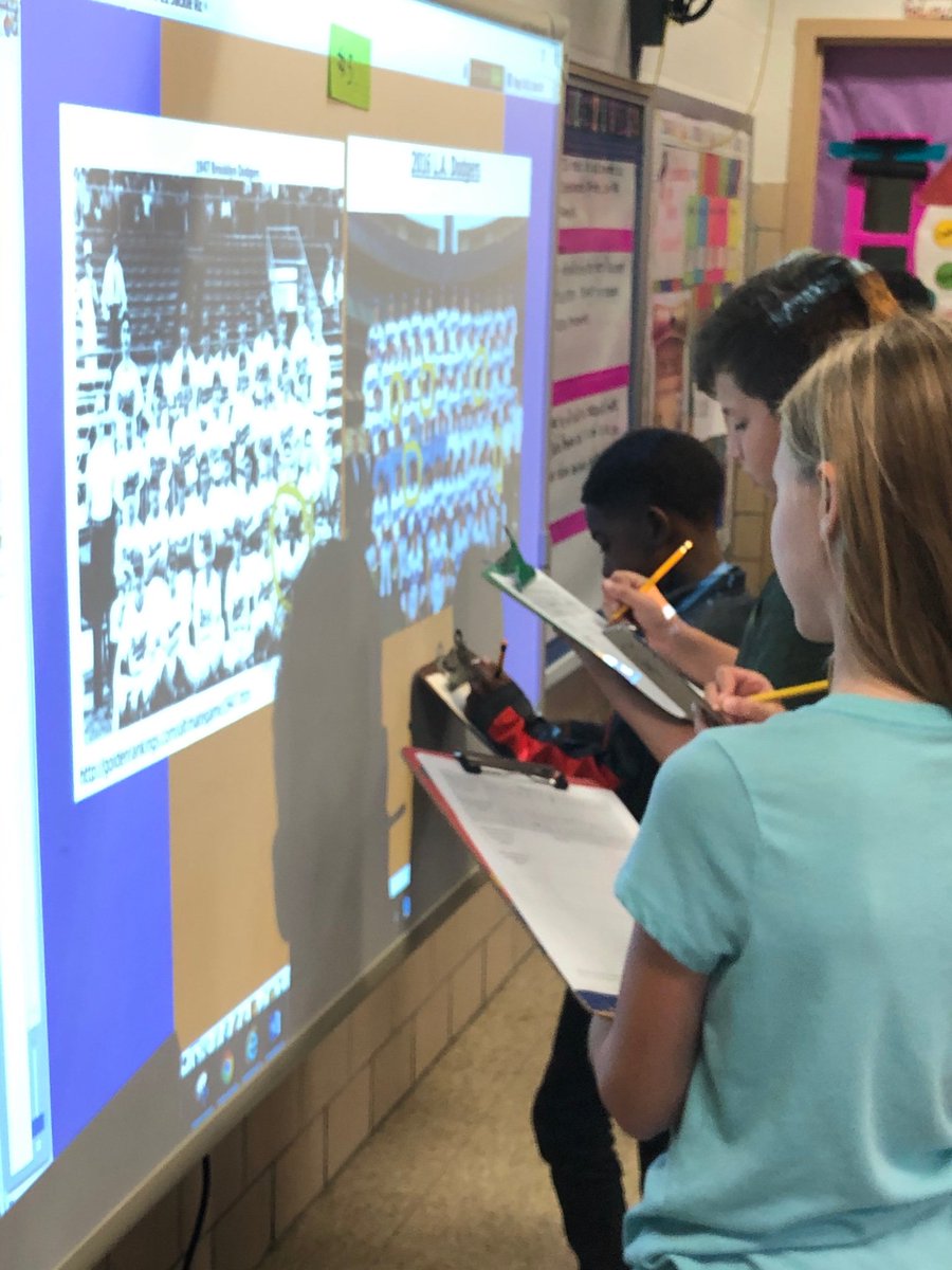 puglisilife's tweet photo. Students working in small groups at stations to discover essential details about Jackie Robinson and how he overcame many obstacles. https://t.co/oAPvHsxzEQ