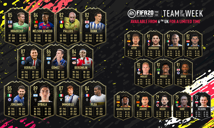Immobile 🎯, Pallois 💪 &amp; Bergwijn ⚡️ feature in #TOTW! 

Available in-game at 6PM UK