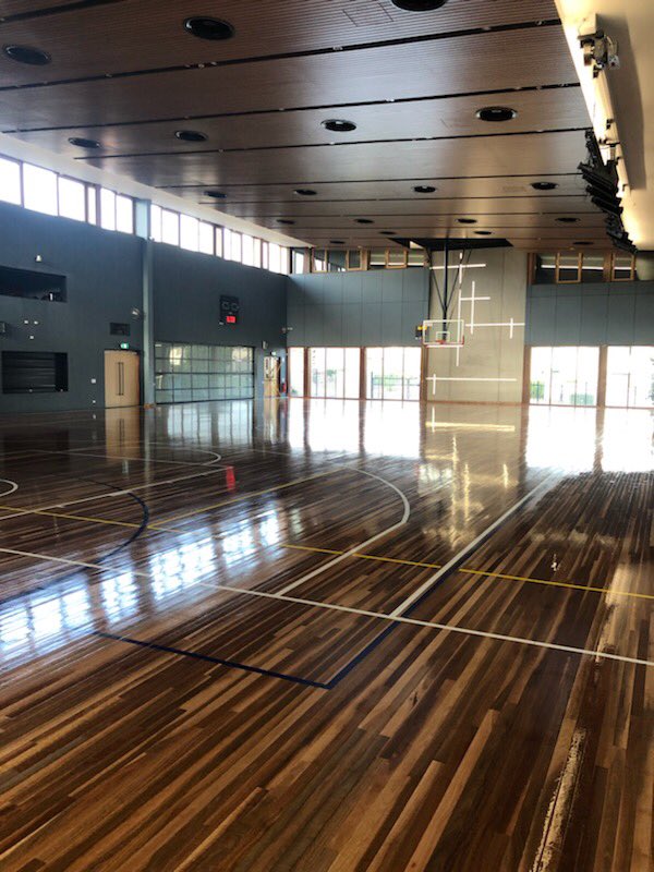 Great work from Pure Flooring last week a sand and reseal repair in a school hall thanks to all involved Max and his boys #lloydgroup #bona #design #timberflooring #designer