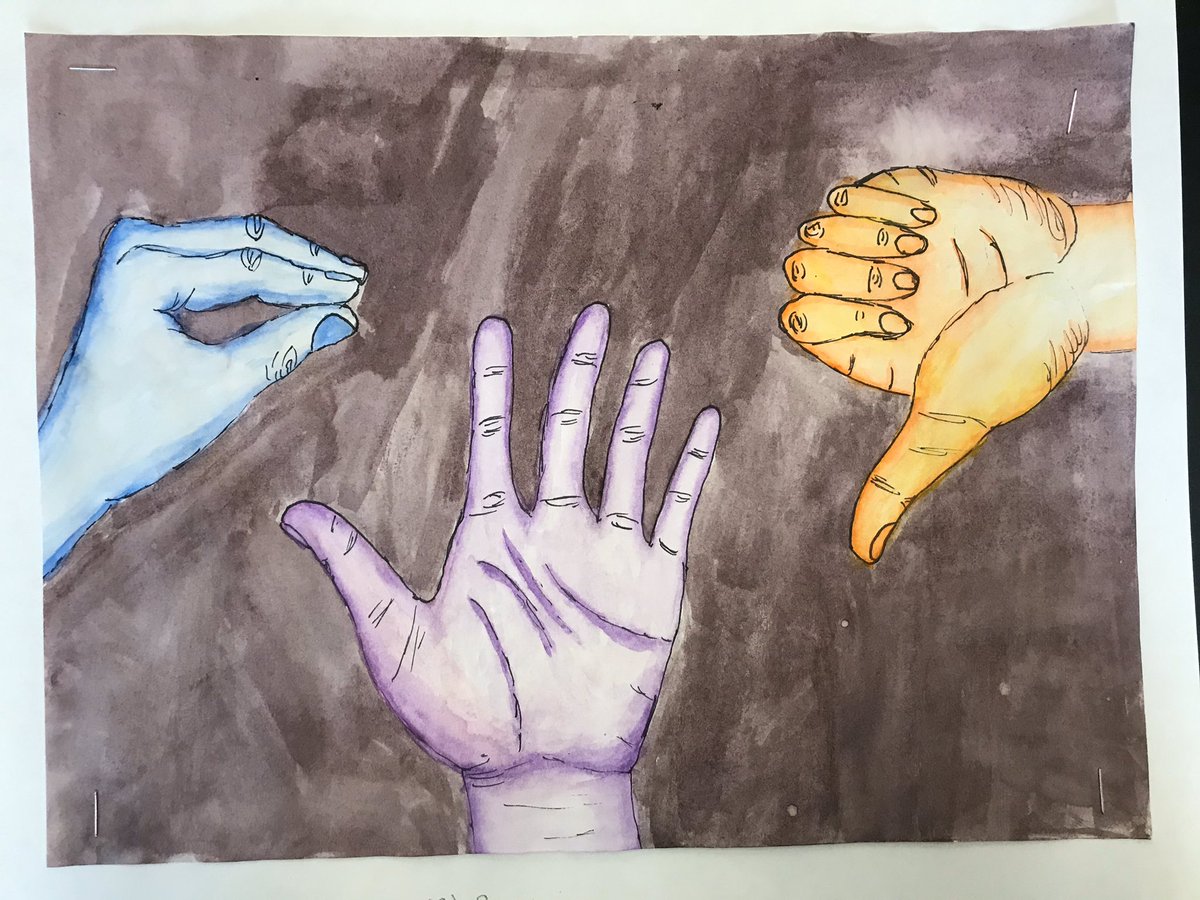 JulieCosco's tweet photo. My #seventhgrade  really impressed me with these #observational #watercolor #value #hand #paintings #wvmscosco 🙌 https://t.co/AsZUShtiJh