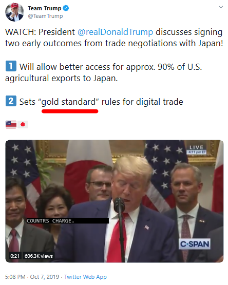 Gold Standard x3 same dayThe power of 3 works both ways. They use it for w!tchcraft & spe11s when they want something to occur Trump also knows 3 is a magic number.