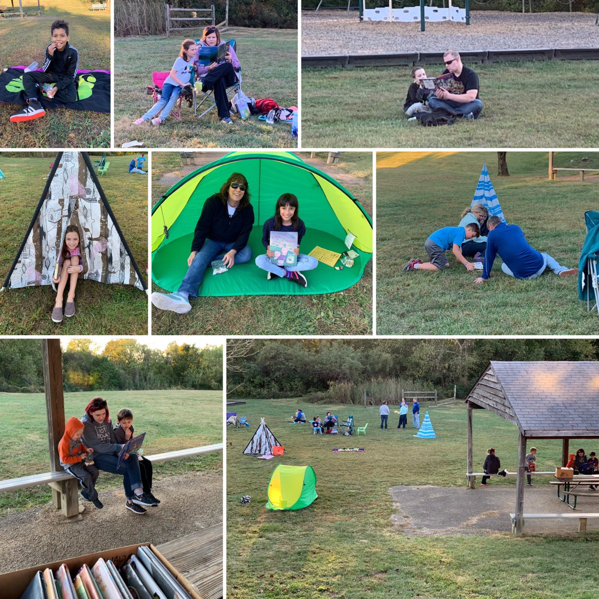 MandyMunich's tweet photo. Camp Read-a-Lot family fun! ⛺️🐛📚 @TME_tigers #TMGenuis https://t.co/cwI1SBhnau