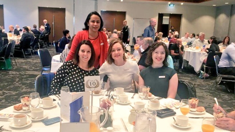 EQRotary's tweet photo. Some of the #REQ team at Rotary of Crawley's breakfast - this morning we are discussing mental health with the Auditor General. 
#rotary https://t.co/JHBKtxIdCX