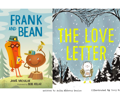 CottageCrooked's tweet photo. It's a DOUBLE #bookbirthday today in the Cottage! Welcome to the world, FRANK AND BEAN by @Jamie_Michalak & #bobkolar and THE LOVE LETTER by @AnikaDenise & @lucyruth! #kidlit 🥳🥳 https://t.co/rTIi3YV2pB