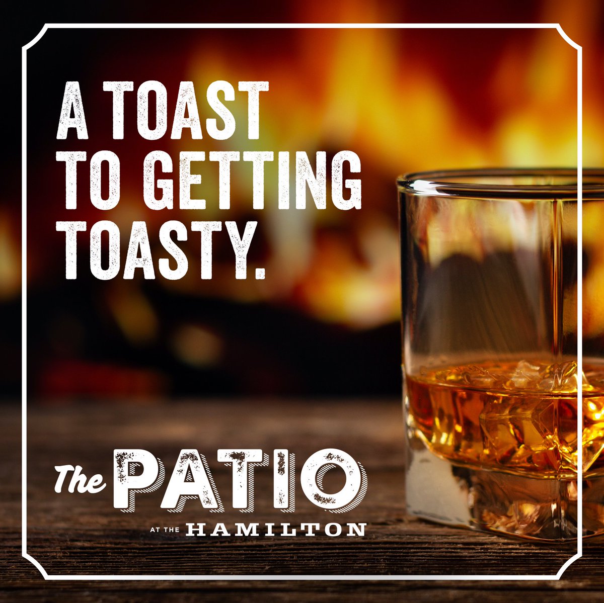 HamiltonKitchn's tweet image. A toast to getting toasty. Come enjoy good drinks and company around the firepit at the NEWLY REFRESHED Patio at the Hamilton. #thkpatio #toasty #firepit #craftcocktails
