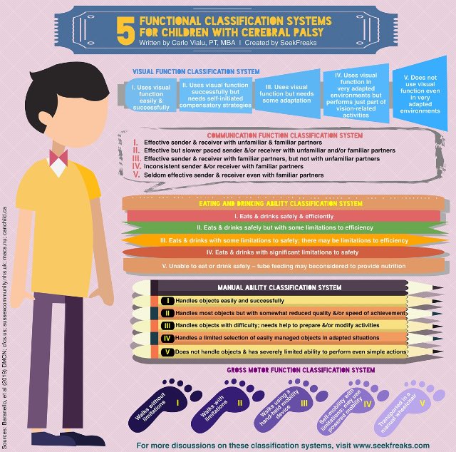 Love this graphic ⁦<a href="/SeekFreaks/">SeekFreaks</a>⁩ GR8 resource 👍#FunctionalClassification ⁦<a href="/AcadPedPT/">APTA Academy of Pediatric Physical Therapy</a>⁩
