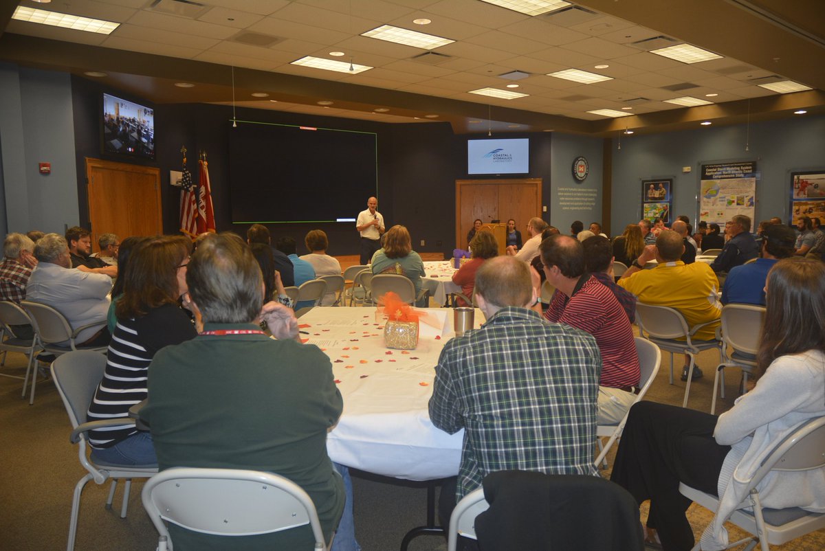 ArmyERDC's tweet photo. The Coastal and Hydraulics Laboratory conducted its bi-annual town hall and awards ceremony in Vicksburg, Miss., celebrating its most important asset - people. #CHLab https://t.co/G6zF50dlW4