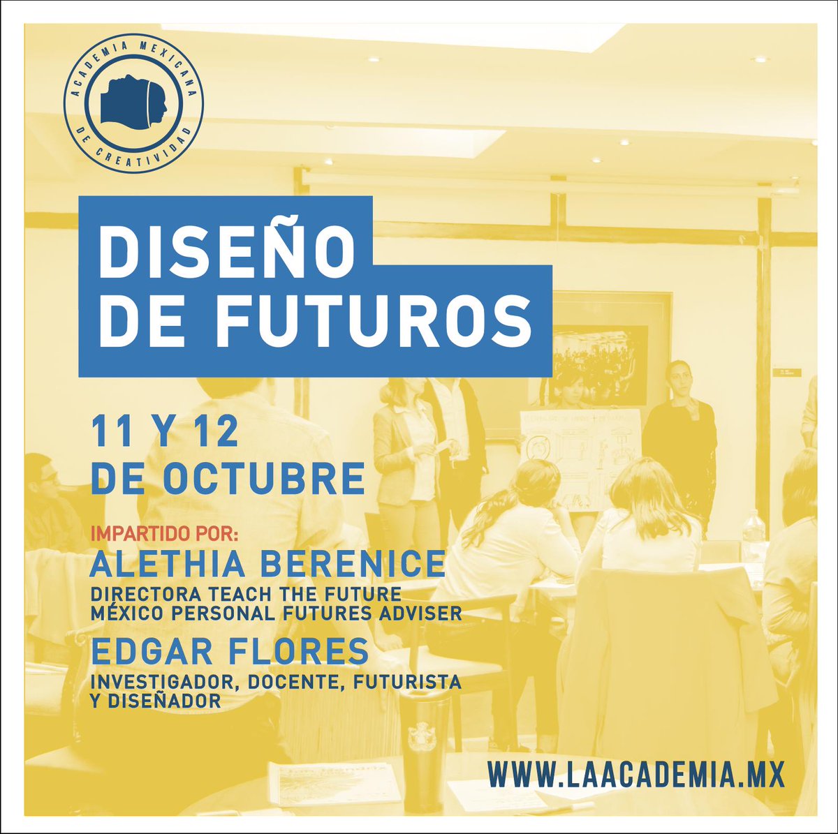 Este fin de semana tenemos un nuevo #Workshop Creativo de Diseño de Futuros con Alethia Berenice y Edgar Flores @EdgarFloLo, en nuestra sede de la #CDMX.

¡Pocas plazas disponibles!

Más info: hola@laacademia.mx
