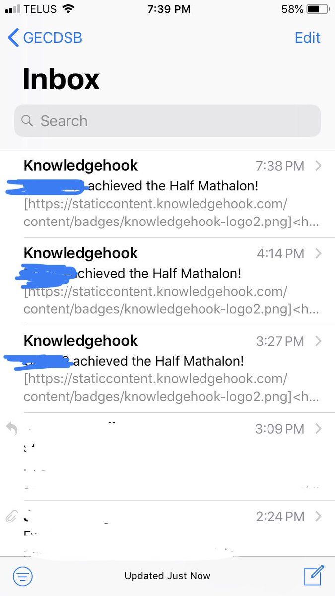 MrsBWigfield's tweet photo. THREE more students achieved their Half Mathalon tonight -talk about happy mail! I love getting these emails. 7EW, you make me smile even from home. Keep up the great work! #mathlearners #knowledgehook #raptors Building #conceptualunderstanding https://t.co/0sq9O1FZXS