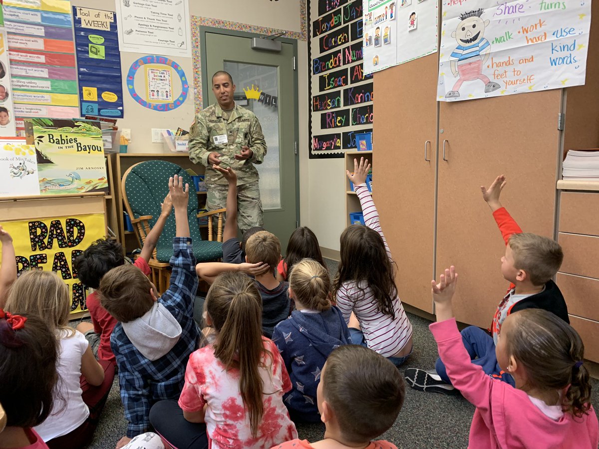 Thank you for your service Sergeant Camacho! And thank you for stopping by and talking about your job  with our @BarrettRanch_  first graders! #communityhelpers #dcjesdproud