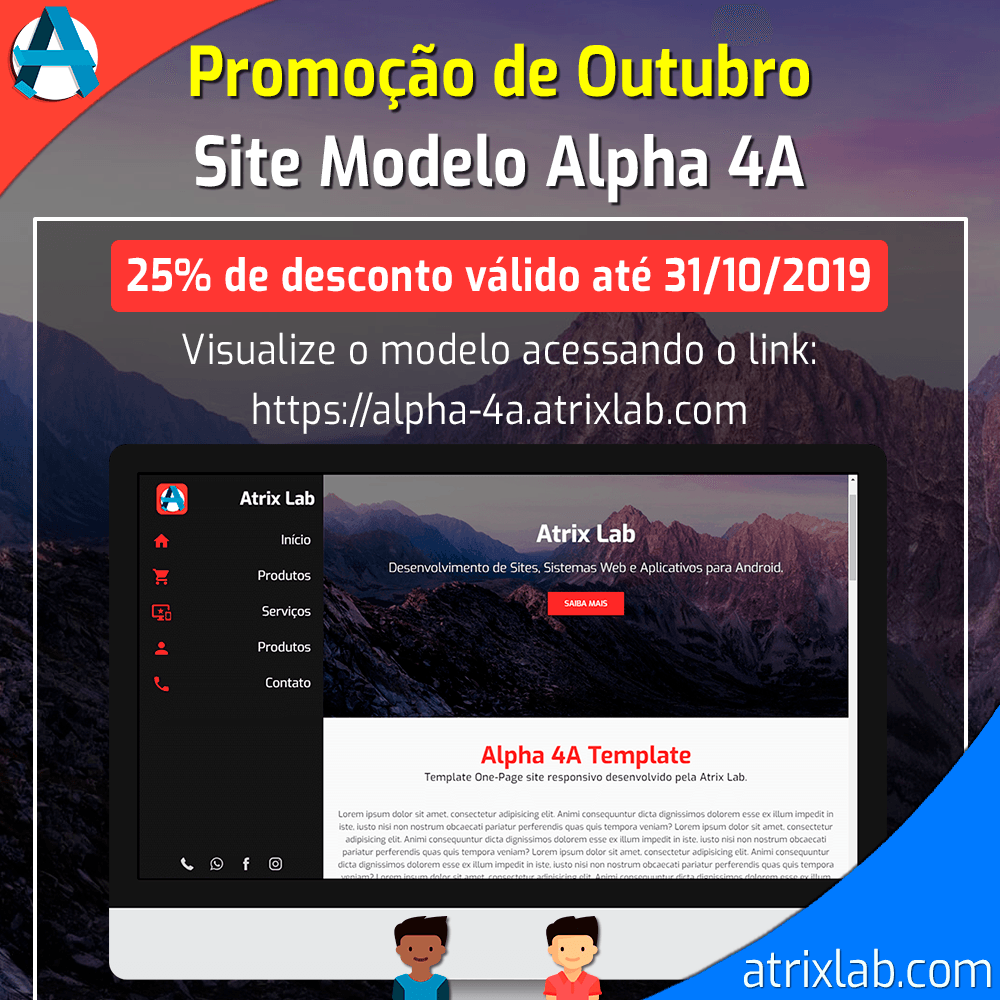 atrix_lab's tweet photo. Precisando de um site pessoal ou para sua empresa? Venha conferir mais uma de nossas promoções de outubro válida até 31/10/2019

WhatsApp: https://t.co/0S3eENNzz3

Visualize o modelo acessando o link: https://t.co/9j6WqbynWQ

#marketingdigital #criarsites #promocoes #websites https://t.co/kdBYMOCvpU