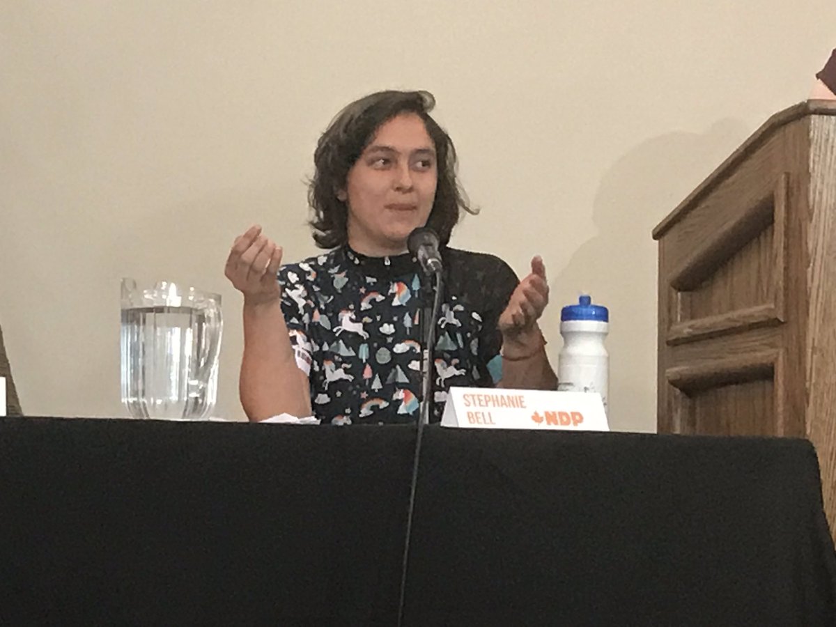 “We don’t value mental health even though it is a key part of our society,” says Stephanie Bell, local candidate for <a href="/BayofQuinteNDP/">Bay of Quinte NDP</a> #QNetNews #cdnpoli #debate #federalelection