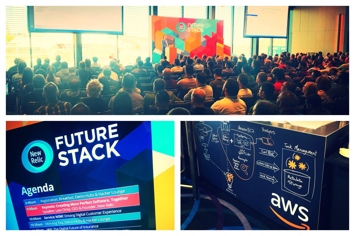AdrianDeLuca76's tweet photo. Great to be back at @newrelic #FutureStack19 again this year in Sydney. Bigger crowds and more deep dive sessions, if you want to hear how to do Observability with Lambda &amp; Serverless Applications, join my session at 1:30pm. And coffee is on us! ☕️ https://t.co/PwP9p5Aqvb