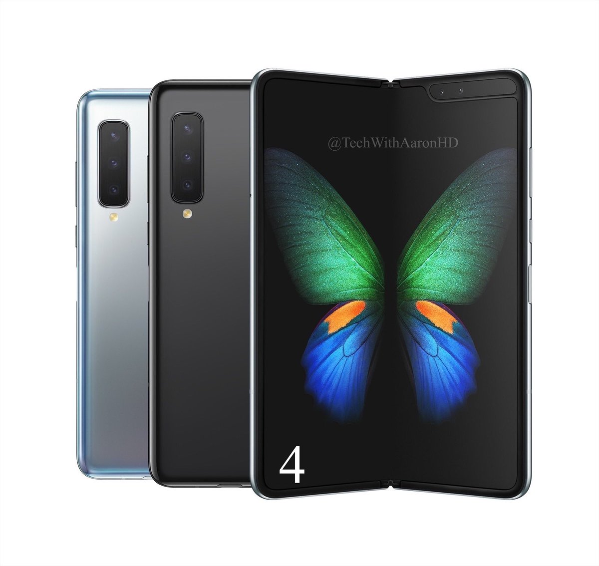 TechWithAaronHD's tweet image. Which picture should I use as a thumbnail for the #GalaxyFold Review... 1,2,3 or 4?