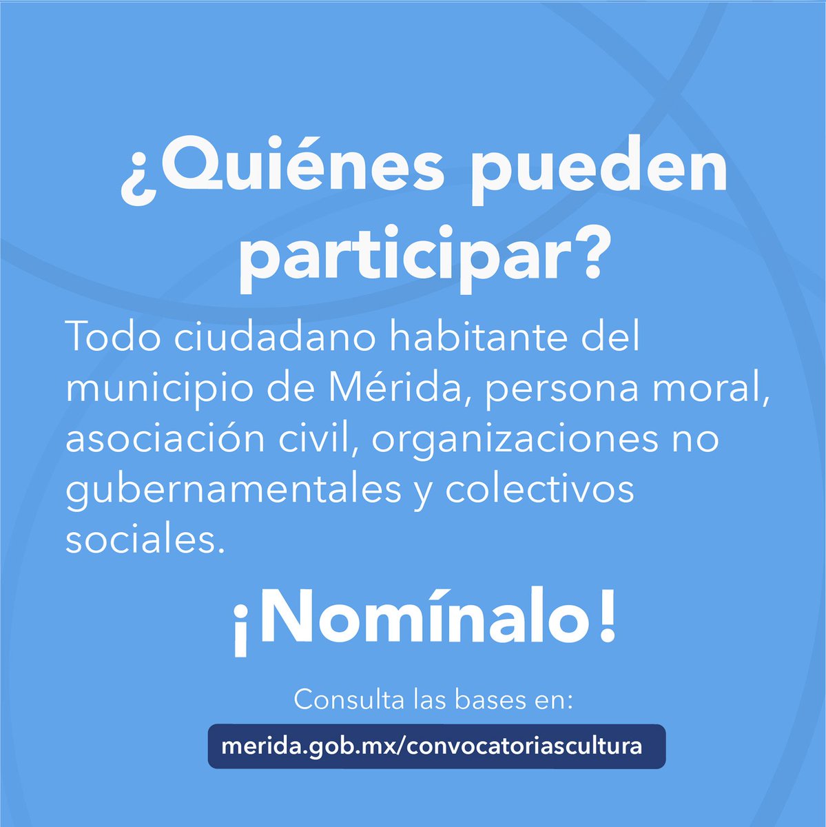 ArturoLeonMx's tweet photo. ¿Conoces a una persona👩🏻🧔🏻o agrupación👥 que esté trabajando💯 en beneficio de nuestra ciudad🌃?
💥Nóminalo💥 para obtener el 🏆Premio Ayuntamiento de Mérida a la Cultura Ciudadana 2019.
Consulta más detalles en https://t.co/QrzGcax4mZ https://t.co/lZDZxzLU4p