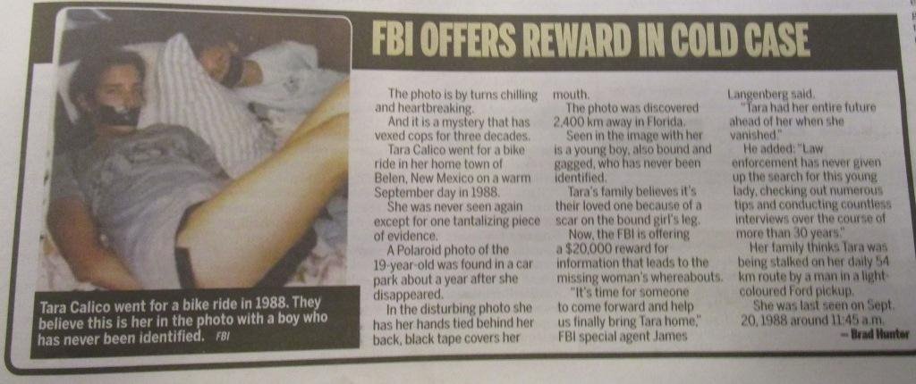 Cal Millar On Twitter Ederal Bureau Of Investigation Offering 20 000 Reward In The September 1988 Disappearance Of Tara Calico A 19 Year Old From New Mexico Featured In The Missing Book Https T Co Wwv7neejtd Https T Co Ijyupaxdmr