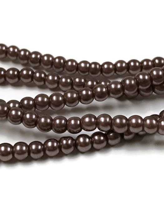 Dark Mocha Brown 4mm Glass Pearls, 332a tuppu.net/5832f8a8 #craft supplies #Beads #VickysJewelrySupply #Etsy #Jewelrysupplies #charms #JewelyMaking