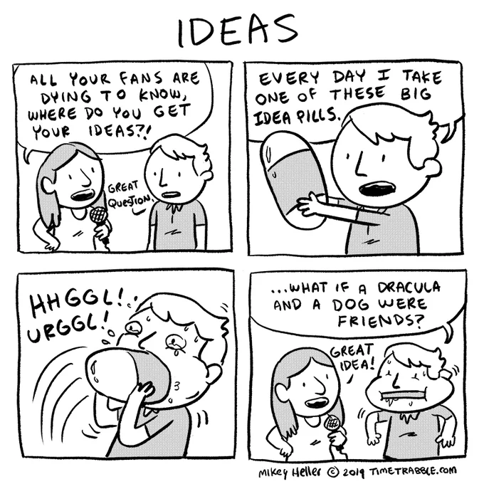 i drew a comic about where you get your ideas 