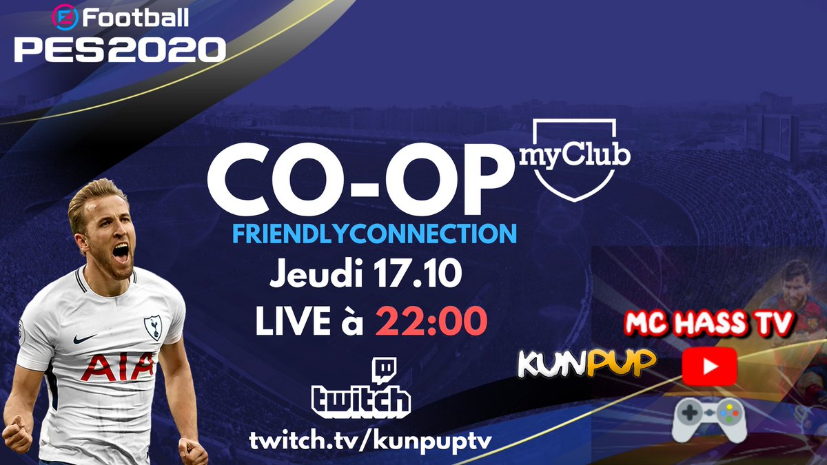 kunpupyt's tweet image. #eFootballPES2020 #myClub
#Friendlyconnection avec @mchasstv &amp;amp; @kunpupyt
Jeudi, 17.10 à 22:00 
➡️twitch.tv/kunpupyt