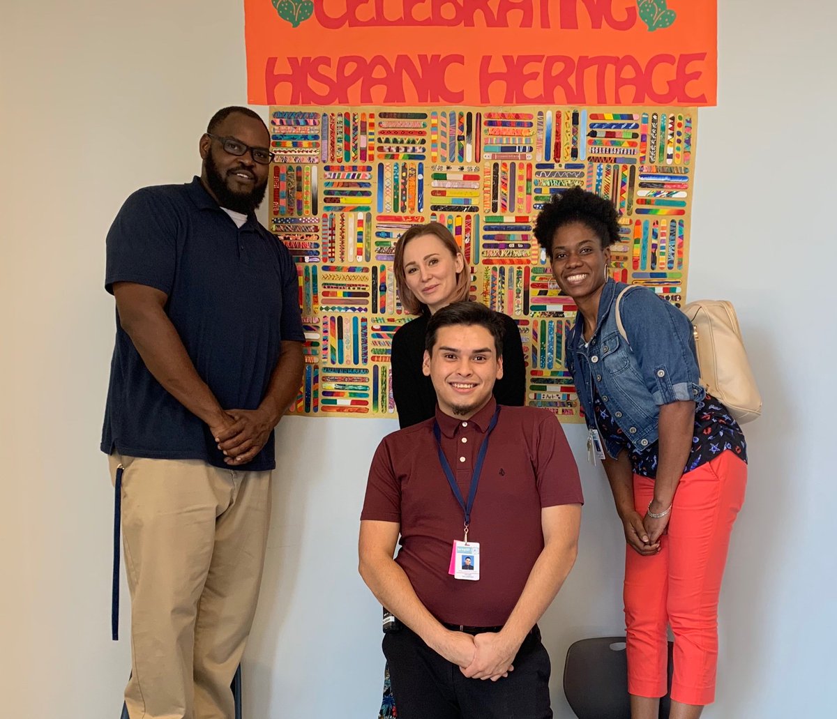 MsHolbert's tweet photo. Before the Hispanic Heritage month art is taken down let’s all take a moment and admire the creativity of our sweet children. Isn’t it a perfect selfie background?! #SISDPVA https://t.co/WQYRoF6KM4