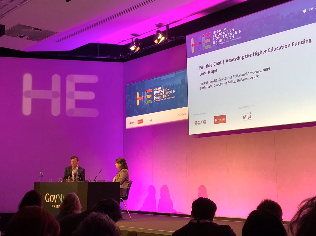 Interesting discussion from @chrishaleuk @UniversitiesUK & @Rachel_Hewitt_ @HEPI_news at #HEC19, particularly research on student perceptions of student finance recommendations in #AugarReview