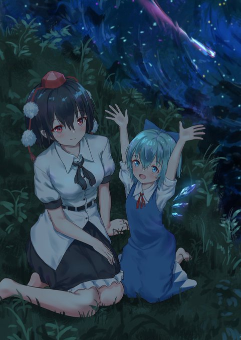 「blue hair night sky」 illustration images(Latest)｜21pages