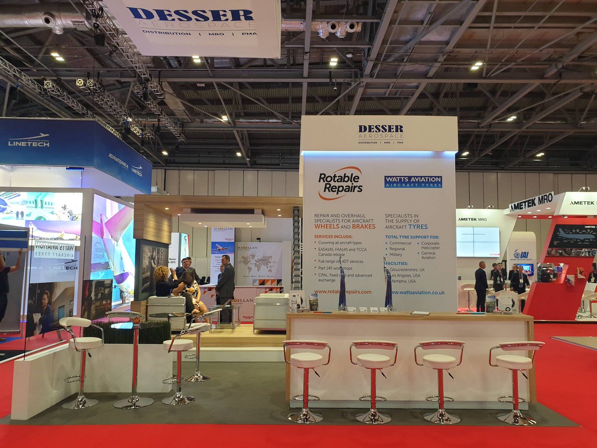 Wattsaviation's tweet photo. We're here in full swing at the MRO Europe exhibition at the ExCel, London.

Visit us throughout today and Thursday on stand #311 to discuss your ongoing Wheel, Brake and Tyre requirement and find out how we can offer you cost effective solutions to support you. 

#MROEUROPE https://t.co/XFVjgfrNU1