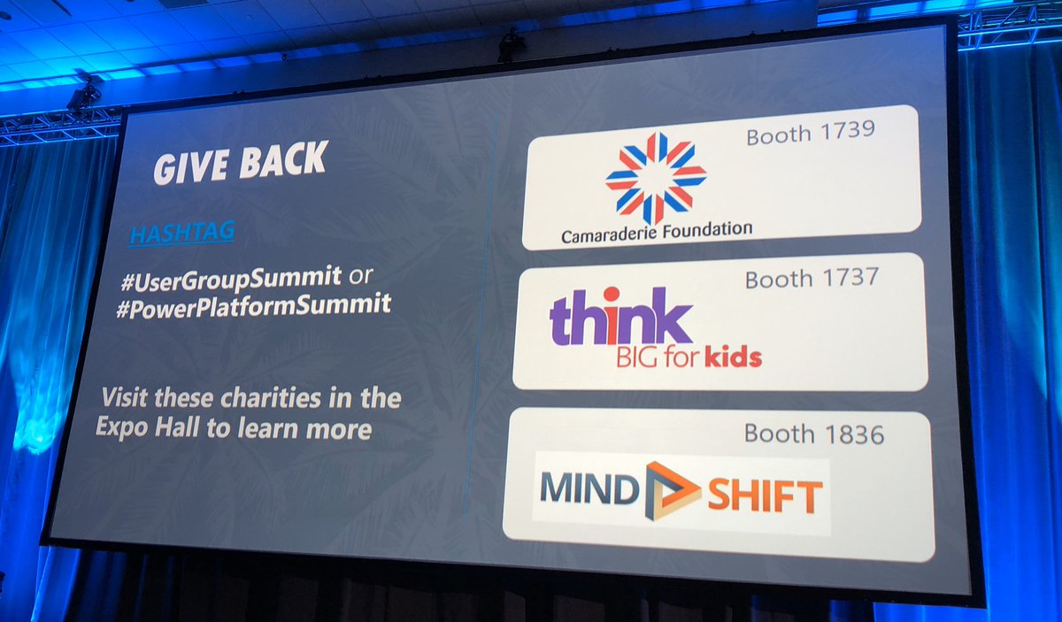 WesternCSM's tweet photo. Don’t forget to take a moment and visit these powerful organizations at #UserGroupSummit and support their mission to #GiveBack https://t.co/TSj9w9Mod2