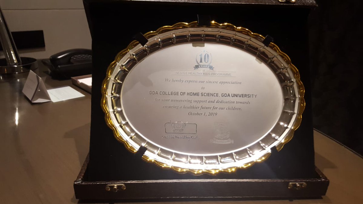 GoaScience's tweet photo. The Goa College of Home Science was felicitated at Punjab Univ on 1st Oct on the occasion of 10th Anniversary of Nastle Healthy Kids program https://t.co/Nry6tBFlwv