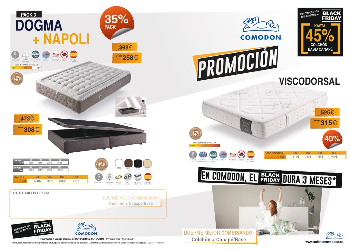 MueblesGimenez's tweet photo. En Muebles Giménez nos adelantamos al Black Friday
Los mejores colchones a los mejores precios ya disponibles en Muebles Giménez de la mano de @ColchonComodon 
¿De verdad te vas a perder estos descuentazos?
Avda. Martín Palomino Nº 47
Plasencia
Teléfono: 927 41 53 73 https://t.co/g7DRWC3Gzw