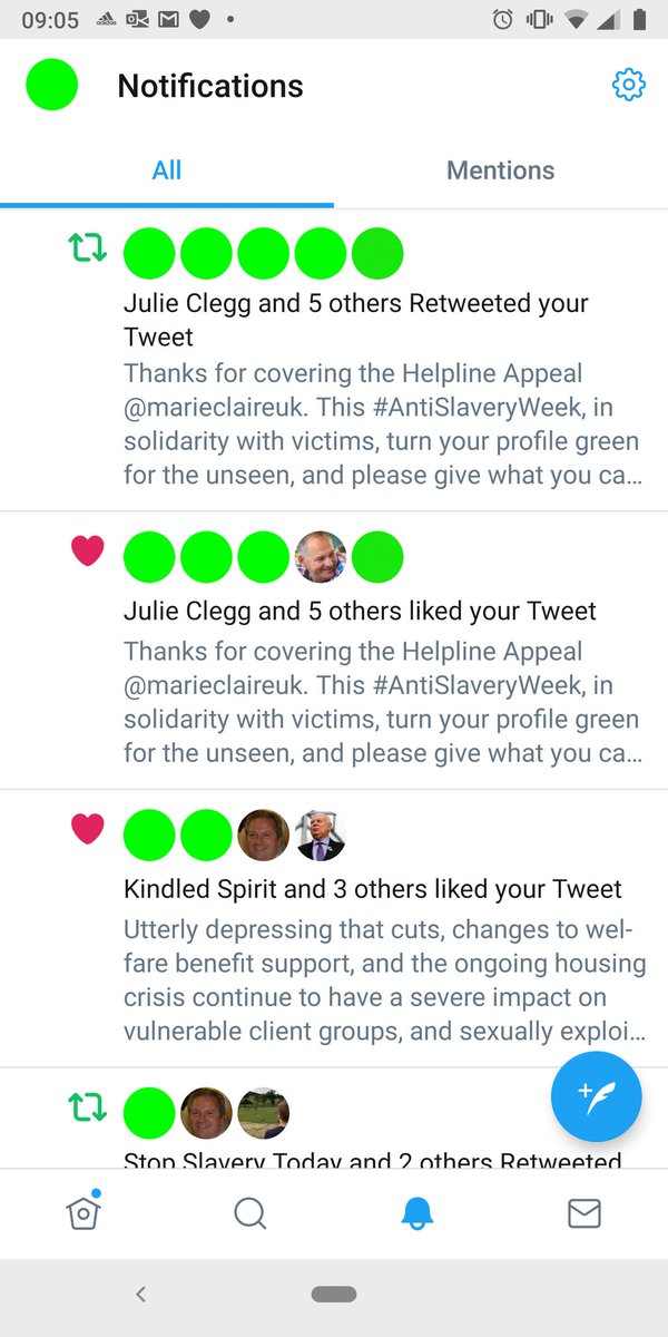 Look at this, my time line is going green for the unseen! <a href="/AesopAgency/">Aesop Agency</a> <a href="/bigduts/">Nick Dutnall</a> <a href="/PumpkinLondon/">Pumpkin PR</a> <a href="/UnseenUK/">Unseen</a> <a href="/MSHelpline/">Modern Slavery & Exploitation Helpline</a> <a href="/ClareGollop/">Clare Gollop BEM 🧡</a> <a href="/policingslavery/">Modern Slavery & OIC Programme</a> @CCShaunSawyer @ThangamMP <a href="/darrenpjones/">Darren Jones MP</a> @ASC_Cymru <a href="/ChristianGuy_/">Christian Guy</a> <a href="/davidwestlake/">David Westlake</a> @VickyDodman <a href="/planamikebarry/">Mike Barry</a> @nich769 <a href="/JuliaOrmond/">Julia Ormond</a>