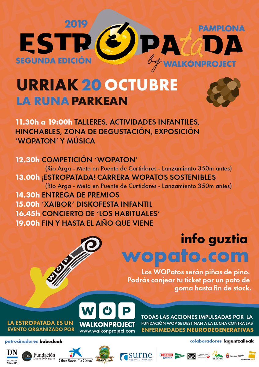 Estropatada's tweet photo. Guarda bien esta foto y comparte porque aquí están los horarios y las actividades que vamos a disfrutar este domingo #20deoctubre en la segunda #Estropatada de #Pamplona
Compra tu ticket en https://t.co/lHWLVJBNGv
¡¡¡ÚLTIMOS DÍAS!!! https://t.co/wcbxA2B6kv