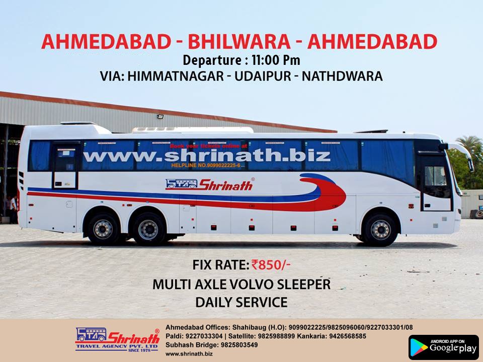 Chartered Bus Ahmedabad To Udaipur 
