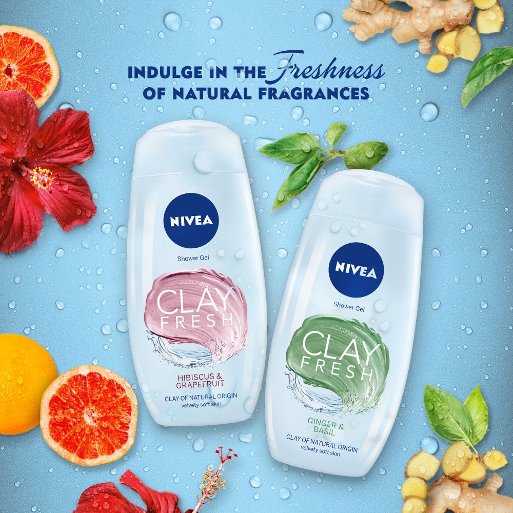 The power of clay and fresh natural fragrances perfectly balances cleansing, freshness, and care, to keep your skin noticeably velvety soft. #StartFresh with New NIVEA Clay Fresh Shower Gel! Shop Now: bit.ly/33xmnSD