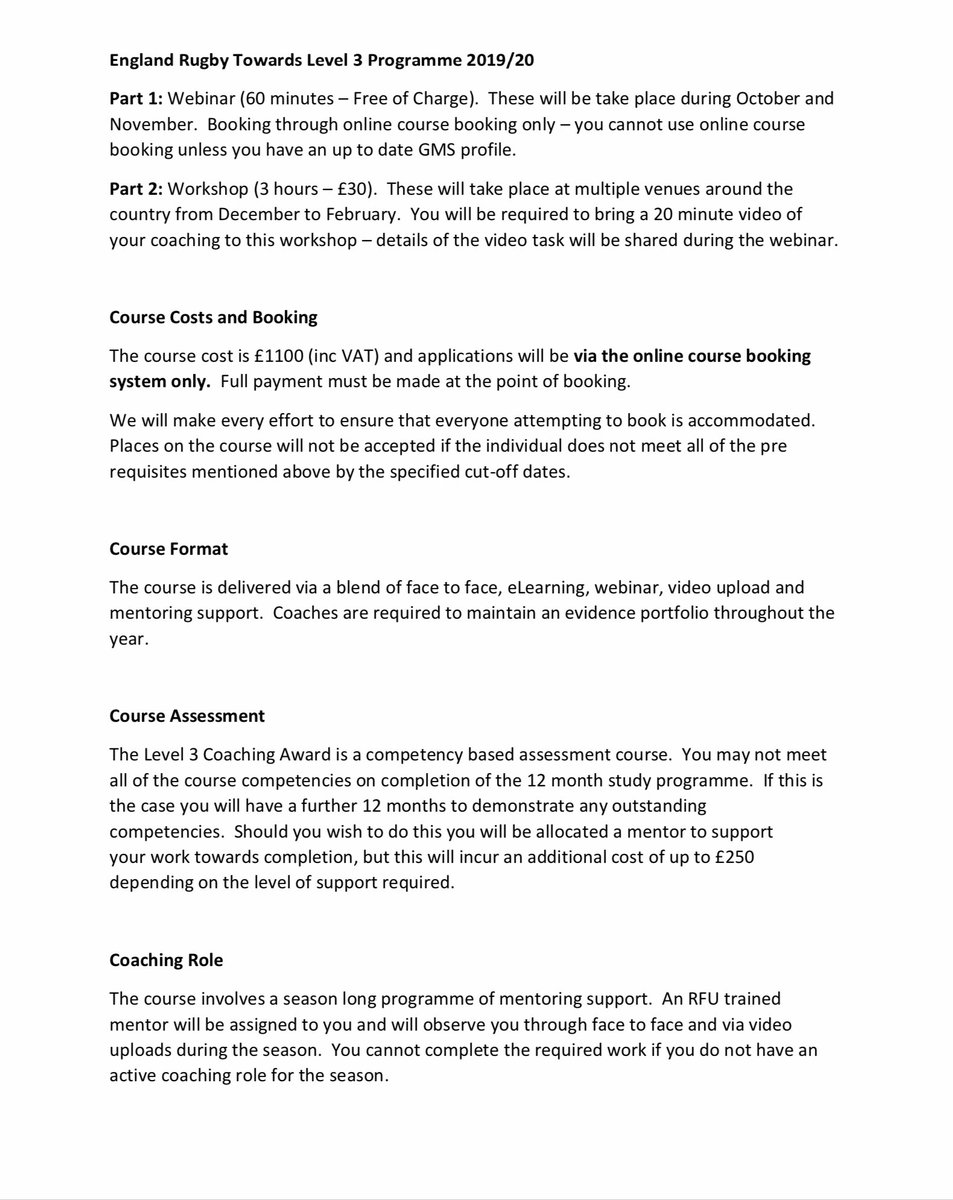 🏴󠁧󠁢󠁥󠁮󠁧󠁿🏉 Towards Level 3 Coaching Part 2 Workshops are now live for booking:

📱💻 gms.rfu.com/GMS/coursefind…

2020/21 Level 3 coaching course information
👇👇👇