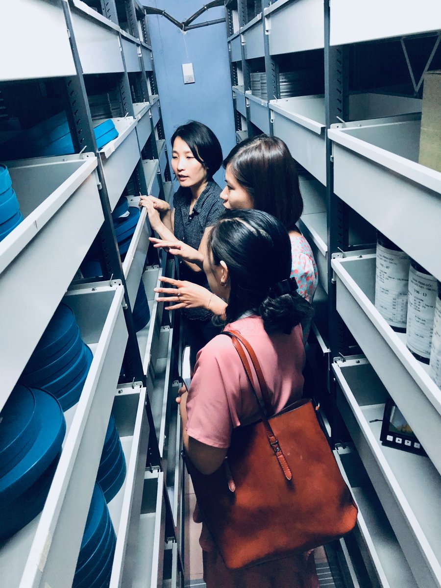 izuberi's tweet photo. As part of the #training session on #storage, we visited the vaults of the National #Archives of #Vietnam for photographs, audio-video & film!
#SOIMA2019 #NAVTraining #FieldProject #AVArchives #WDAVH #avpres https://t.co/0JYxoFCvCC