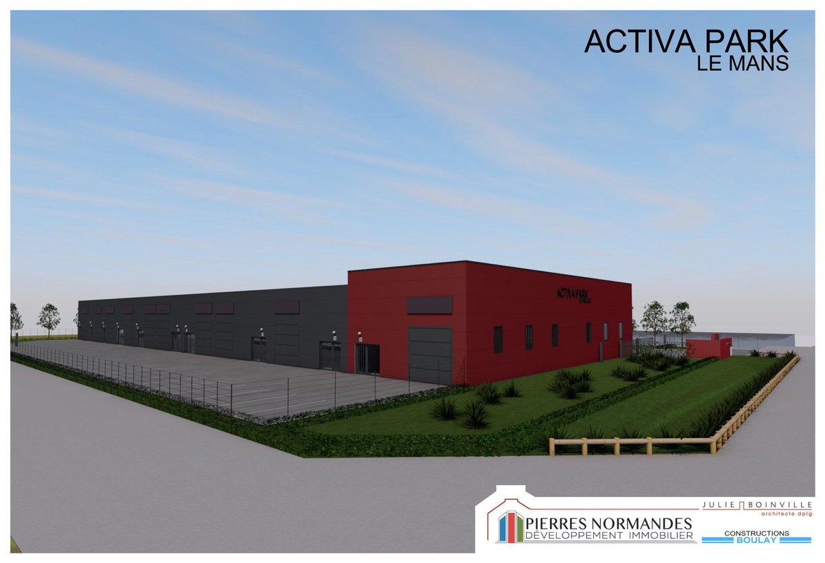P_Normandes's tweet photo. Au #Mans (72), idéalement situé au sein de la ZAC du Fouillet, PIERRES NORMANDES réalise un village d’entreprises et d’artisans ~ACTIVA PARK~ comprenant 20 cellules de 85m2, 100m2 et 145m2 destinées à la vente ou à la location, à des propriétaires occupants ou des #investisseurs https://t.co/uQYgjWoWaW