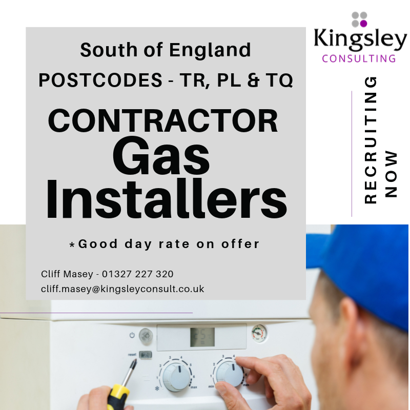 KingsleyCltd's tweet photo. Do you live within the PL, TQ or TR postcodes? Are you a qualified #gasinstaller? Our client is an award winning #heating installation business and looking to hire a number of contractors for #gas #boiler #installations. Excellent day rate! #cornwall #truro #plymouth #torquay https://t.co/EG4qj4RdPT