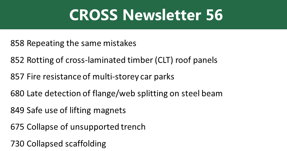 cross_safety's tweet photo. CROSS Newsletter 56 has been published: https://t.co/QwZa0TvvaY
Please share it with your network
#confidentialreporting #structures #safety #engineering #structuralengineering #sharinglessonslearned #structuralsafety #workright https://t.co/O53wwkplH0