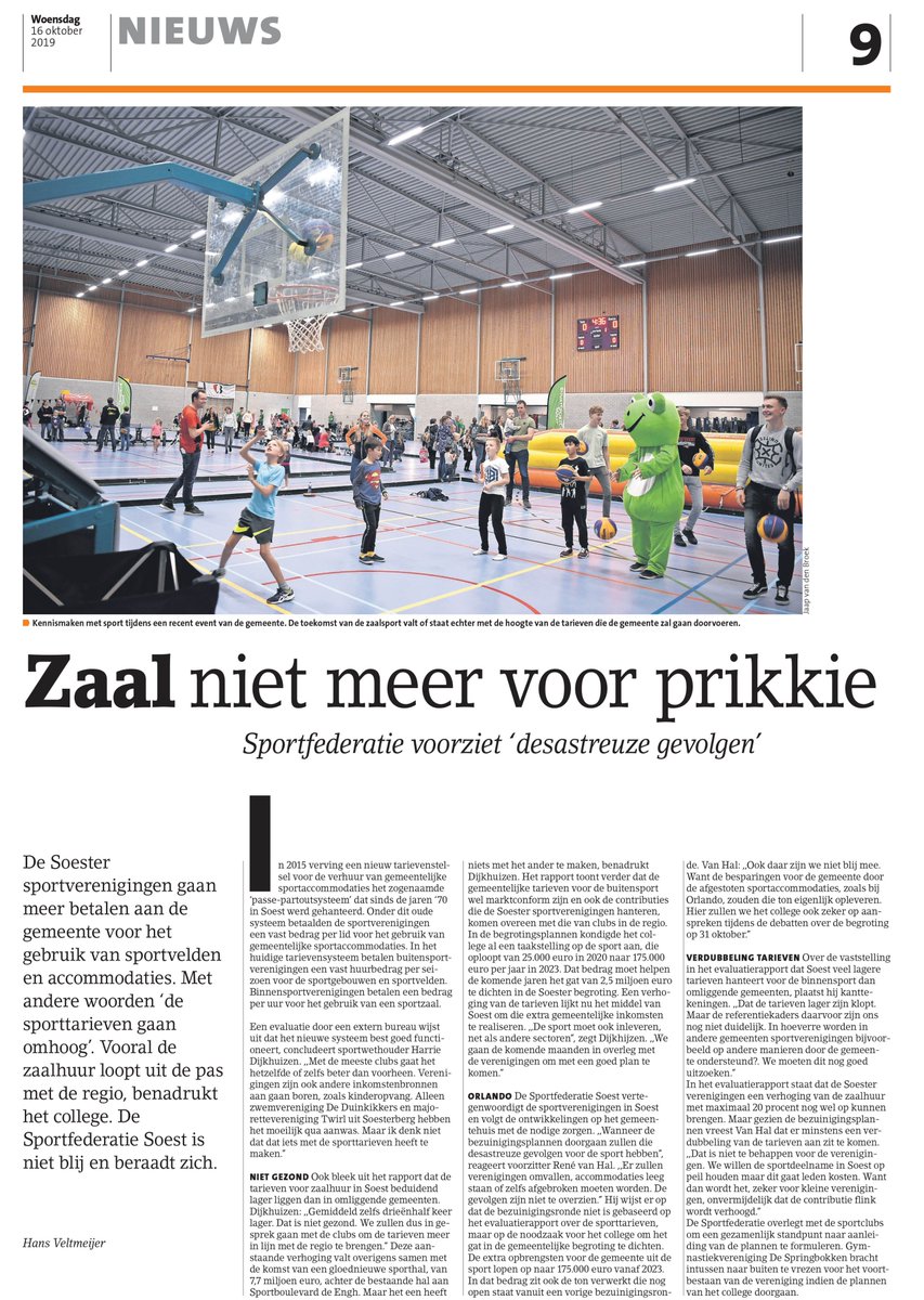 SportFedSoest's tweet photo. De Soester sportverenigingen maken zich zorgen over de toekomst. Een nieuwe bezuinigingstaakstelling voor de komende jaren. Wat wil de gemeente met de sport in Soest in de komende jaren is de vraag. Nu nog hoge sportdeelname en gedifferentieerd sportaanbod in #Soest. https://t.co/ENOPXpeqhx