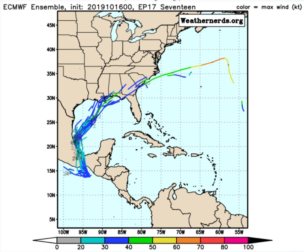 JimCantore's tweet image. Potential Tropical Cyclone 17 may be just what the doctor ordered for the parched east.  Super soaker on the way through the weekend.  Beyond this it gets COLD :)

Graphics: 
ECMWF Ens. for 17
current 17 satellite
current drought monitor 
7 day rainfall forecast