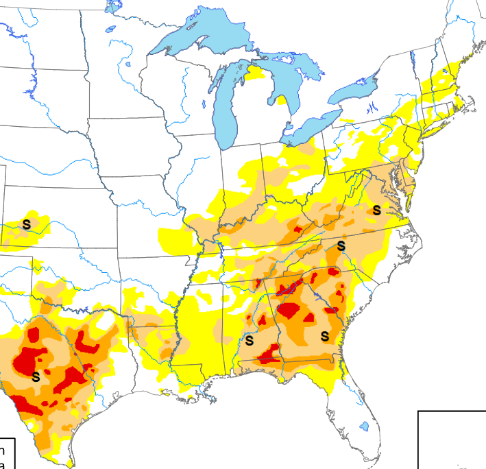 JimCantore's tweet image. Potential Tropical Cyclone 17 may be just what the doctor ordered for the parched east.  Super soaker on the way through the weekend.  Beyond this it gets COLD :)

Graphics: 
ECMWF Ens. for 17
current 17 satellite
current drought monitor 
7 day rainfall forecast