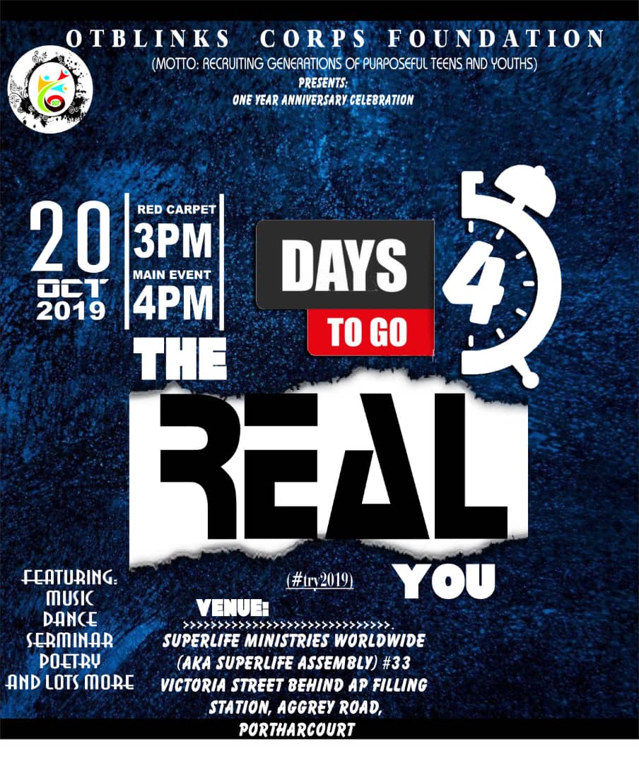 Counsellor_OT's tweet photo. It's 4 days to #TheRealYou
Ph city are you ready?
#Try2019
#OTblinksCorpsFoundation https://t.co/SMXtXM3SPw