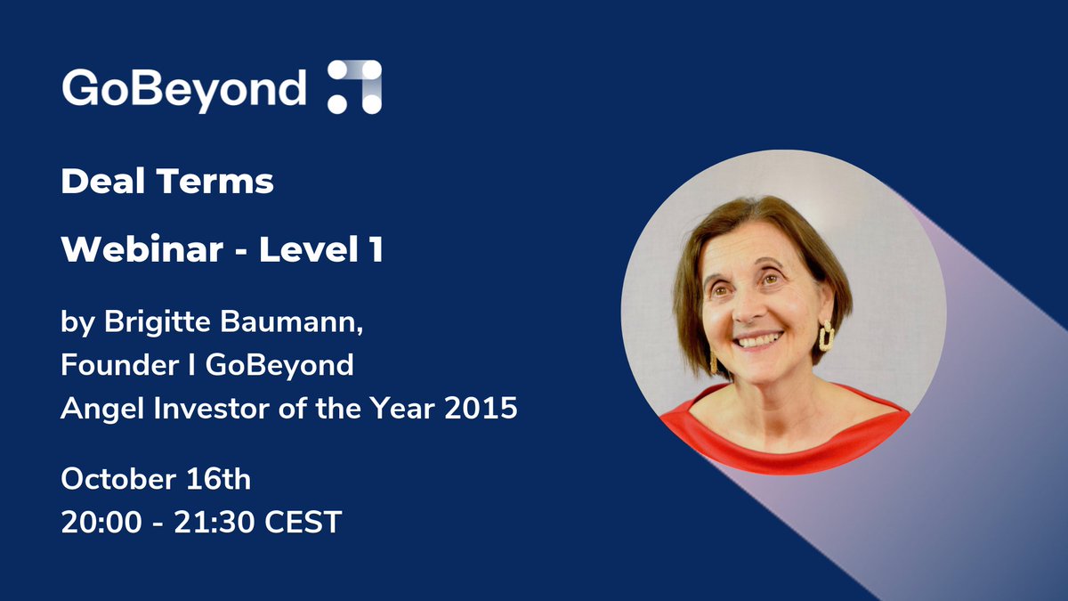 gobeyondinvest's tweet image. Today is a good day to learn about deal terms in #AngelInvesting. Join tonight&apos;s webinar with Brigitte Baumann and get familiar with the legal documents relevant during each phase of the investment process

@GoBeyondBA #startups #dealterms #vc

ow.ly/BcKu50wMsDT