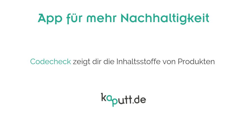 kaputt_de's tweet image. Unbezahlte Werbung. Einfach mit der Kamera Barcode scannen und #Codecheck hilft tatkräftig beim Beantworten vieler Fragen und liefert wichtige Informationen für Allergiker*innen, Meinungen anderer Konsument*innen. Interessant mal zu sehen, was in den Produkten so drinsteckt 🔍