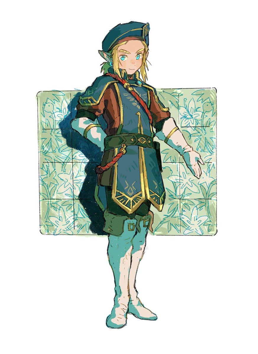 link 1boy male focus solo boots gloves blonde hair full body  illustration images