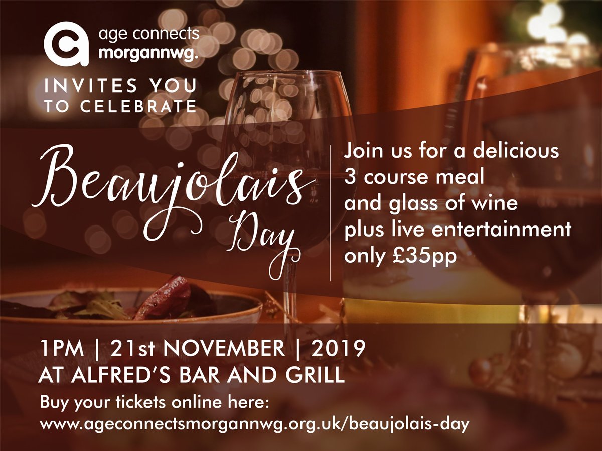 Tickets are selling fast for our charity #BeaujolaisDay. Make sure you book your place & enjoy a day of delicious drink, food & fundraising for older people. Bring your friends / colleagues & celebrate with a 3 course meal, wine & live entertainment bit.ly/2MgH0eI