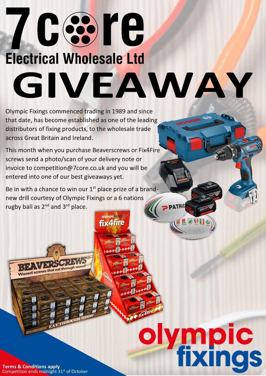 7coreelectrical's tweet image. Get your entry's in now at your local 7 Core branch
and be in with a chance to win big 
@OlympicFixing #7Core #electrical #7coreelectrical #7coreelectricalwholesale #wholesale #electricalwholesale #customerservice #Giveaway #free #Competition